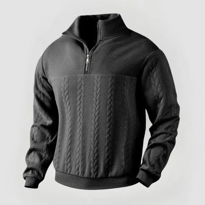 Mäns Quarter Zip Tröja Klassisk Stil 10