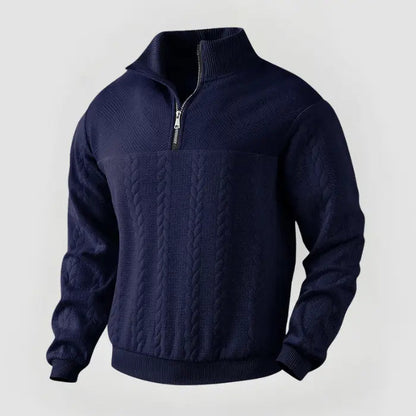 Mäns Quarter Zip Tröja Klassisk Stil 11