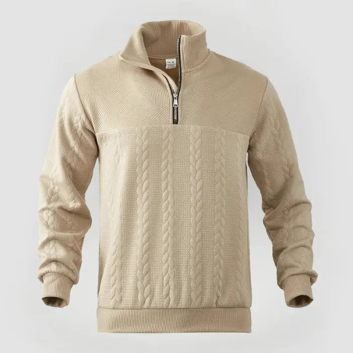 Mäns Quarter Zip Tröja Klassisk Stil 2