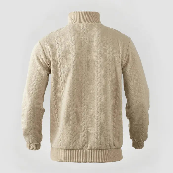 Mäns Quarter Zip Tröja Klassisk Stil 3