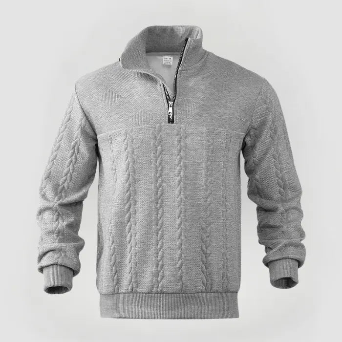 Mäns Quarter Zip Tröja Klassisk Stil 4