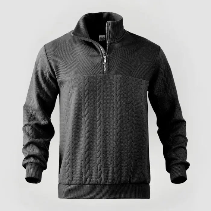 Mäns Quarter Zip Tröja Klassisk Stil 5
