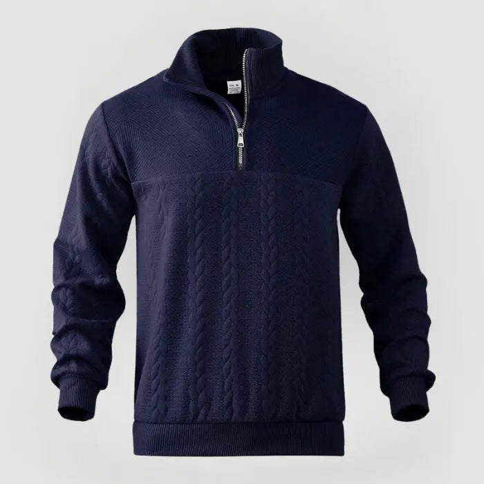 Mäns Quarter Zip Tröja Klassisk Stil 6