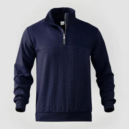 Mäns Quarter Zip Tröja Klassisk Stil 6