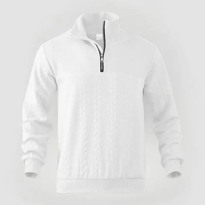 Mäns Quarter Zip Tröja Klassisk Stil 7