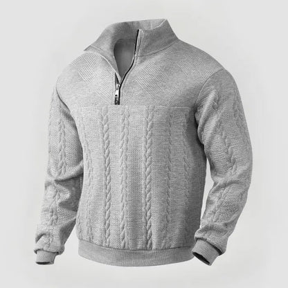 Mäns Quarter Zip Tröja Klassisk Stil 8