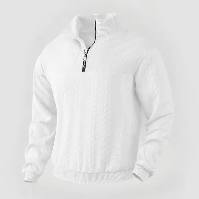 Mäns Quarter Zip Tröja Klassisk Stil 9