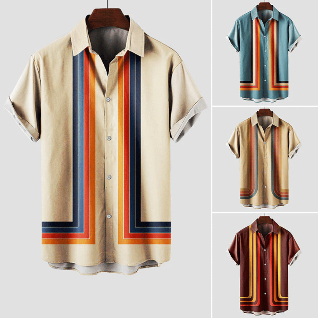 Mäns Retro Sommarskjorta 4