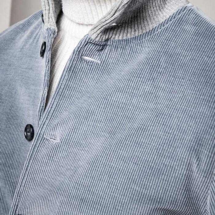 Mäns Ribbad Sammet Jacka Modern Stil 3