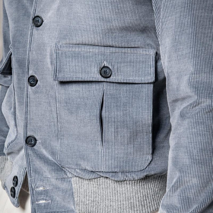 Mäns Ribbad Sammet Jacka Modern Stil 4