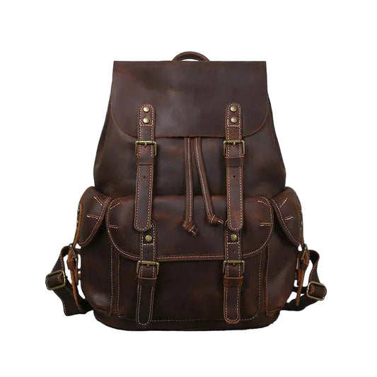 Mäns Ryggsäck Vintage Stil Med Rymlig Interiör 0