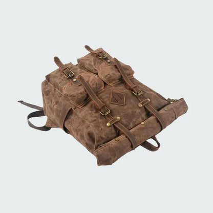 Mäns Ryggsäck med Rulltopp och Vintage Stil 4