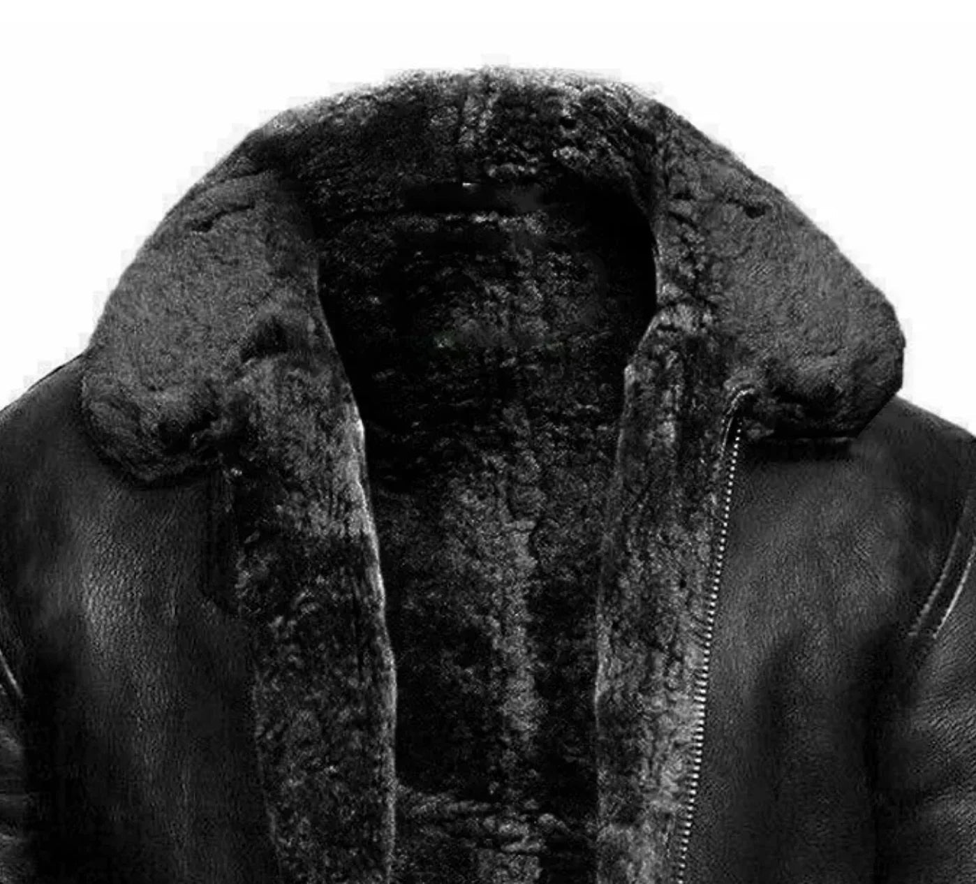 Mäns Skinnkappa med Shearling Foder 6