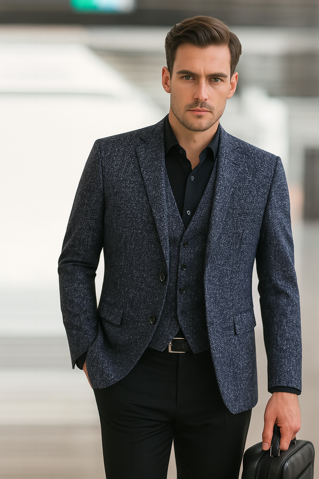 Mäns Slim Blazerjacka Modern Stil 1