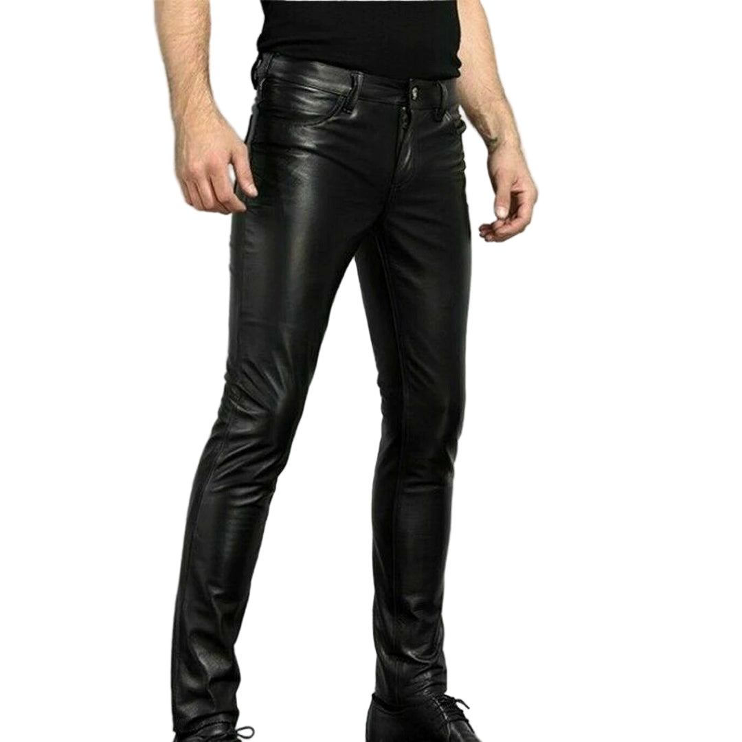 Mäns Slim Fit Byxor i Stilren Design 0