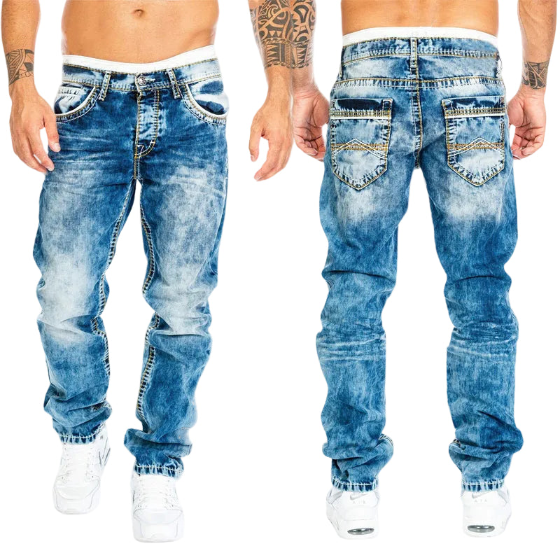 Mäns Slim Fit Denim Jeans Urban Stil 0