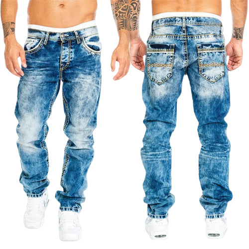 Mäns Slim Fit Denim Jeans Urban Stil 0