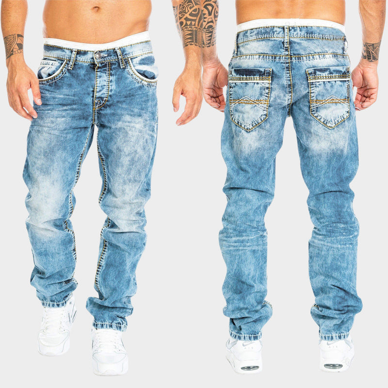Mäns Slim Fit Denim Jeans Urban Stil 2