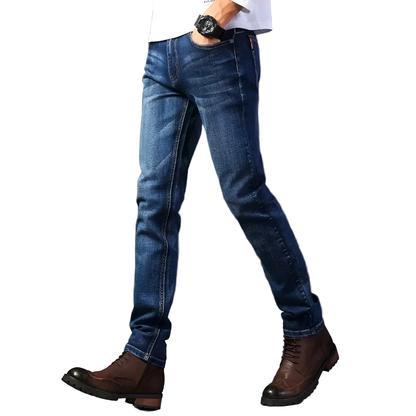 Mäns Slim Fit Jeans med 4-vägsstretch 0