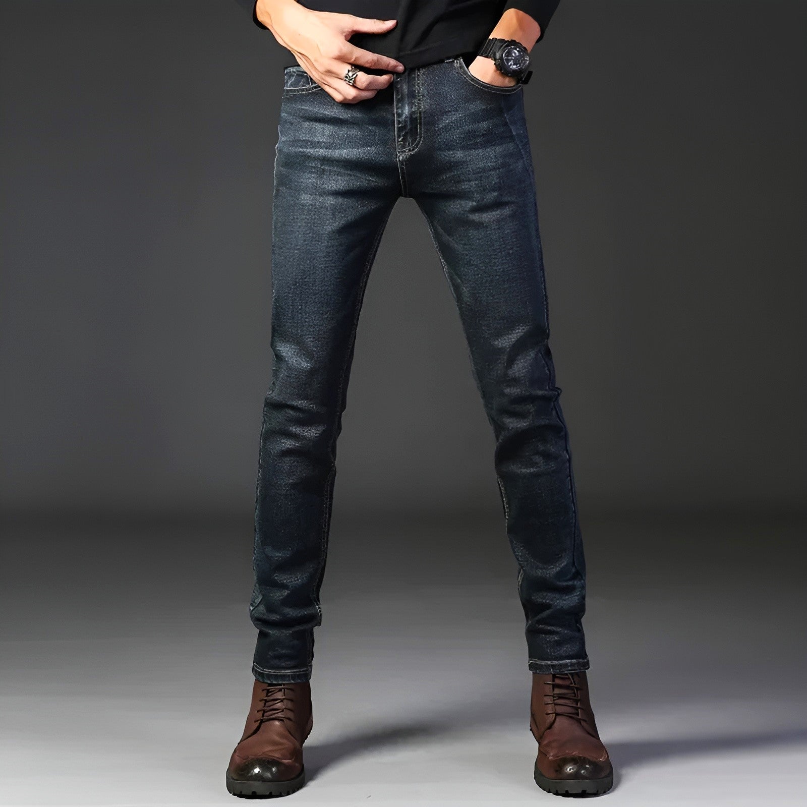 Mäns Slim Fit Jeans med 4-vägsstretch 2