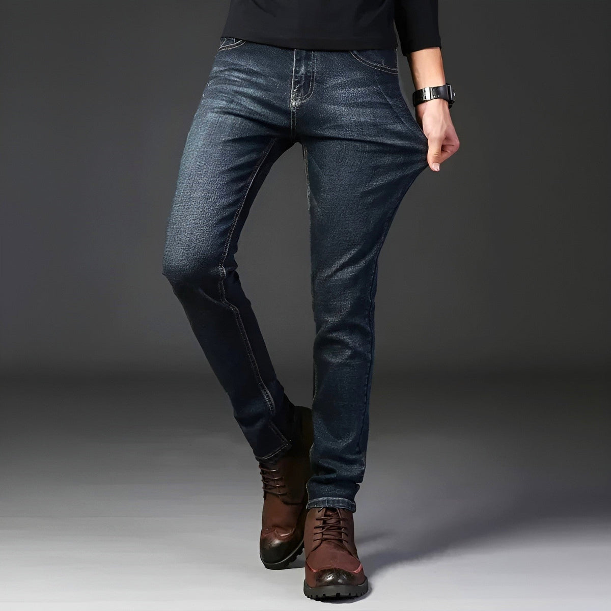 Mäns Slim Fit Jeans med 4-vägsstretch 3