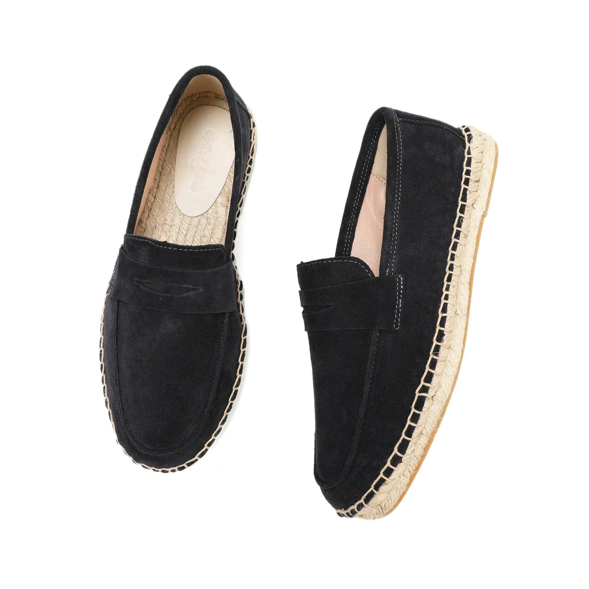 Mäns Slip-On Loafers Espadrille Stil 0