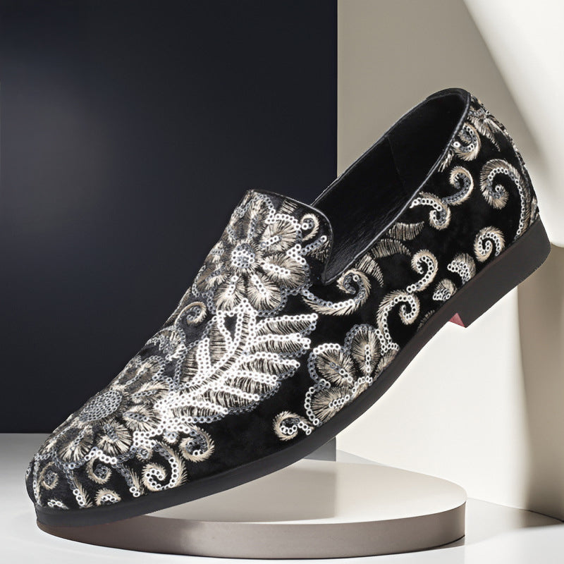Mäns Slip-On Loafers med Broderi 2