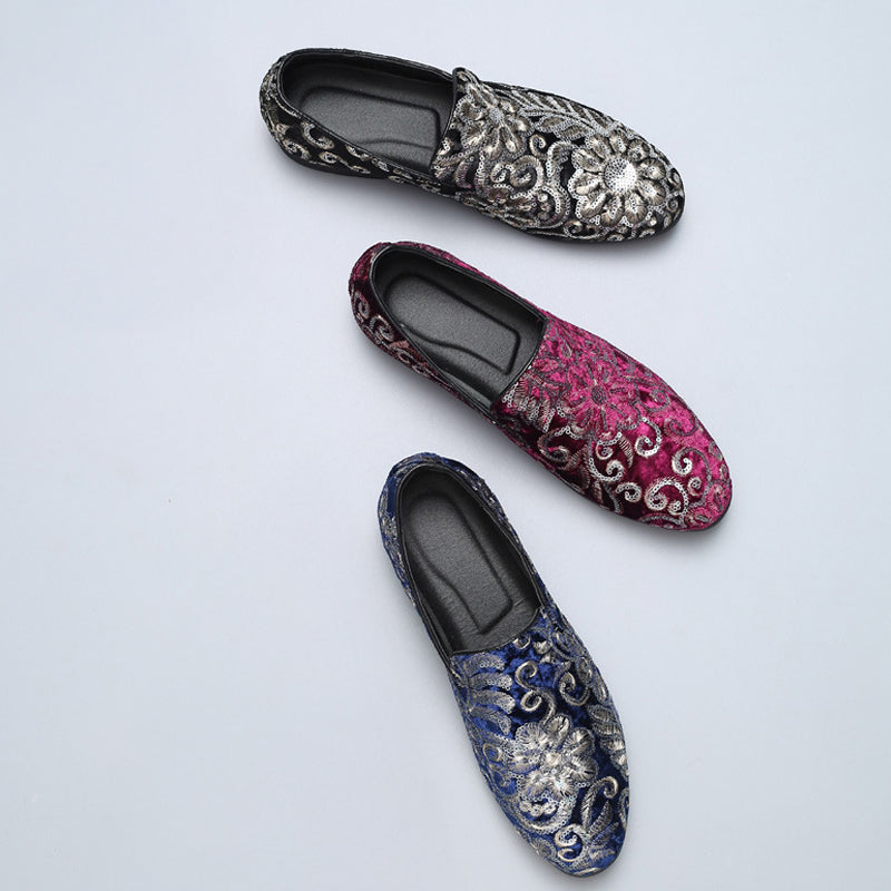 Mäns Slip-On Loafers med Broderi 3