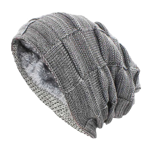 Mäns Slouchy Beanie Stickad 0