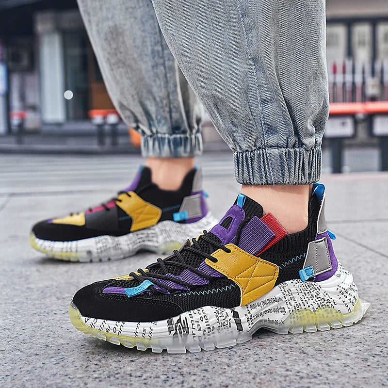 Mäns Sneakers Urban Stil Med Tjock Sula 3