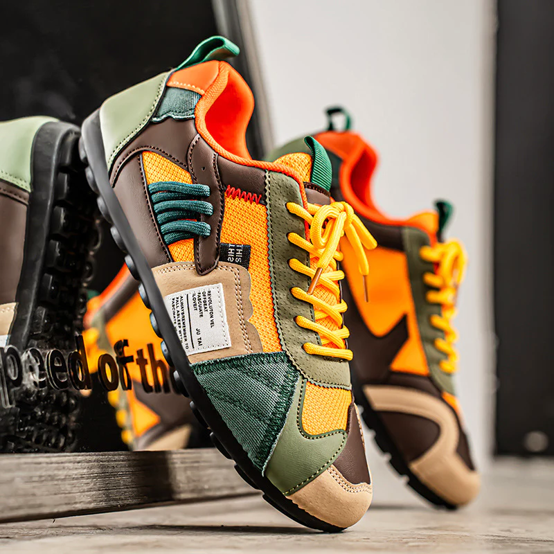 Mäns Sneakers med Färgblock och Lagersömsdesign 0