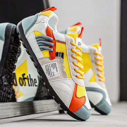 Mäns Sneakers med Färgblock och Lagersömsdesign 1