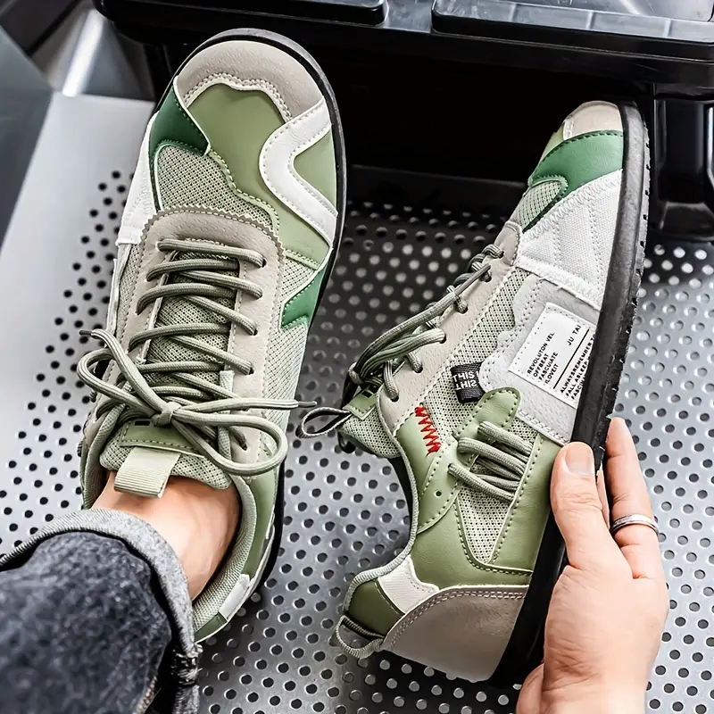 Mäns Sneakers med Färgblock och Lagersömsdesign 8