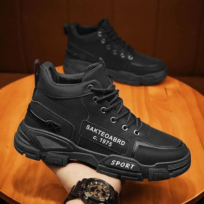 Mäns Sportiga High-Top Sneakers 4
