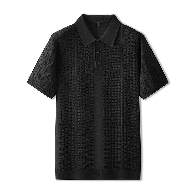 Mäns Stickad Polo med Klassisk Krage 6