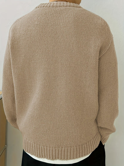 Mäns Stickad Tröja Klassisk Stil 5