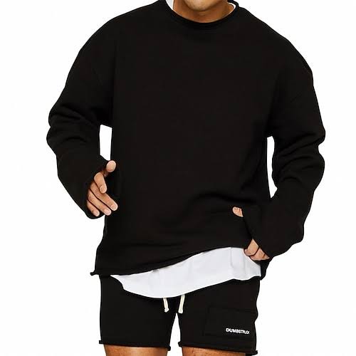 Mäns Sweatshirt Trendig Runda Hals 2