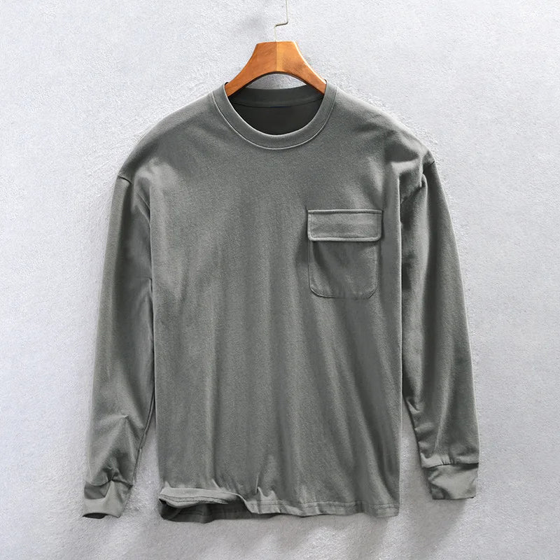 Mäns Sweatshirt med Bröstficka Avslappnad Stil 1