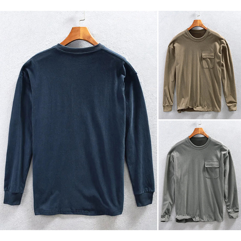 Mäns Sweatshirt med Bröstficka Avslappnad Stil 6