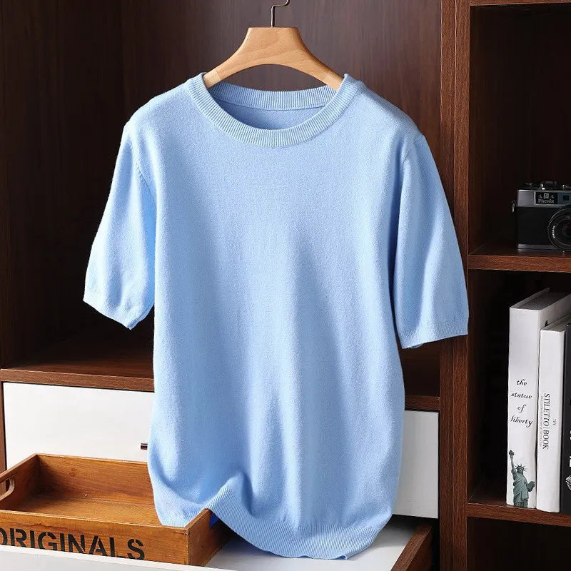 Mäns T-shirt med Rund Hals 4