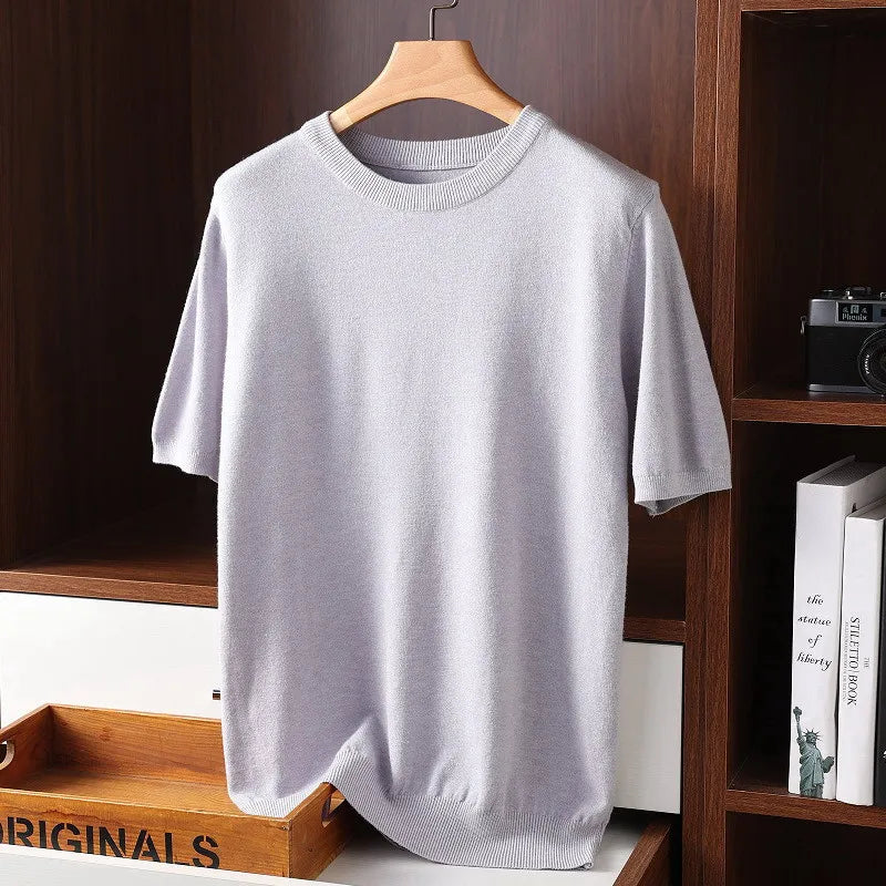 Mäns T-shirt med Rund Hals 7