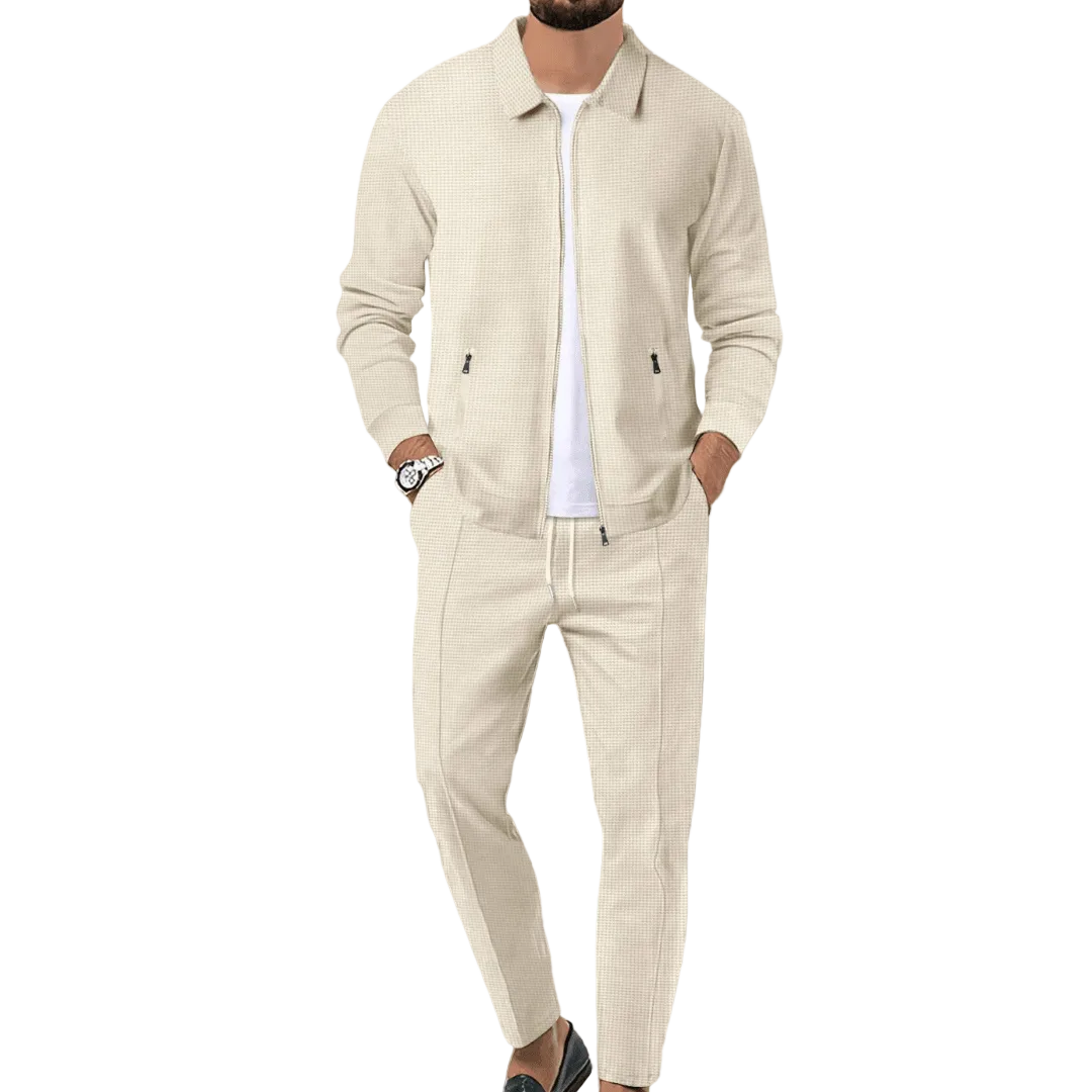 Mäns Träningsoverall Med Zip-Jacka Modern Stil 0