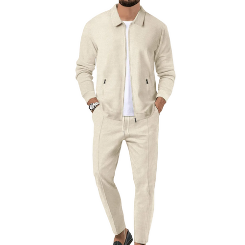 Mäns Träningsoverall Med Zip-Jacka Modern Stil 0