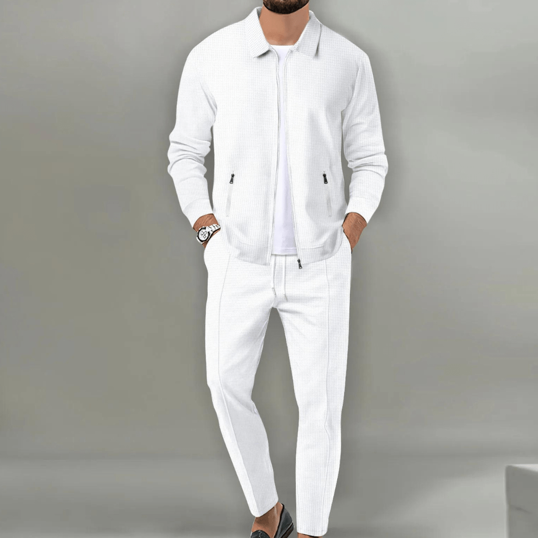 Mäns Träningsoverall Med Zip-Jacka Modern Stil 1