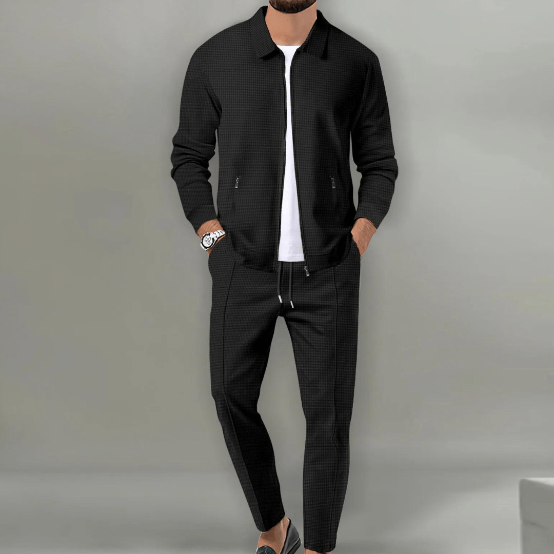Mäns Träningsoverall Med Zip-Jacka Modern Stil 2