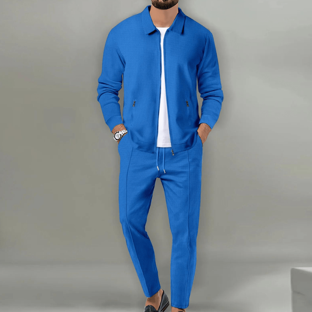 Mäns Träningsoverall Med Zip-Jacka Modern Stil 4
