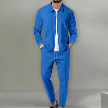 Mäns Träningsoverall Med Zip-Jacka Modern Stil 4