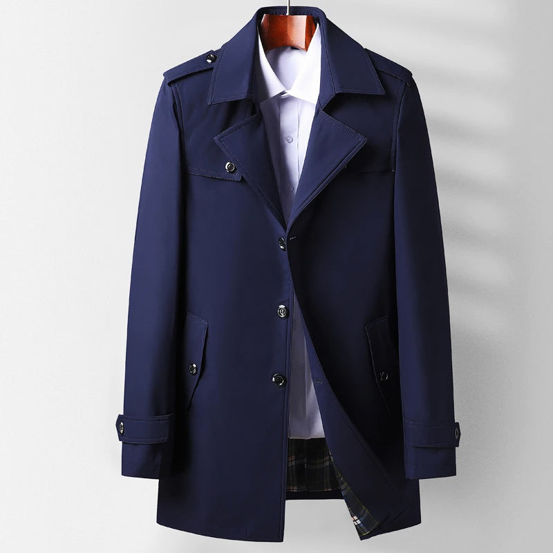 Mäns Trenchcoat Modern Klassisk Stil 2