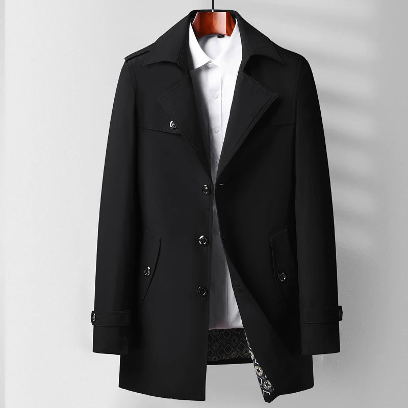 Mäns Trenchcoat Modern Klassisk Stil 3