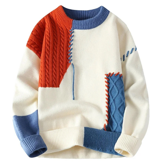 Mäns Tröja i Patchworkstil 0